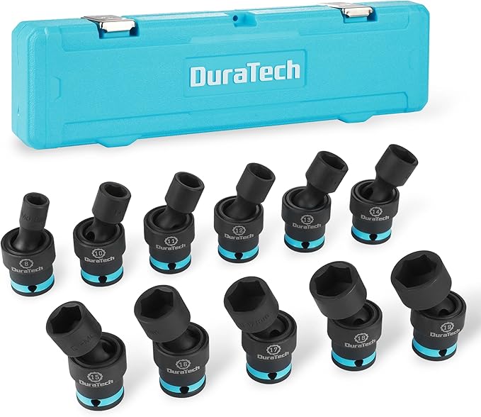 DURATECH 3/8" Drive Impact Swivel Socket Set with Storage Case(8-19mm)