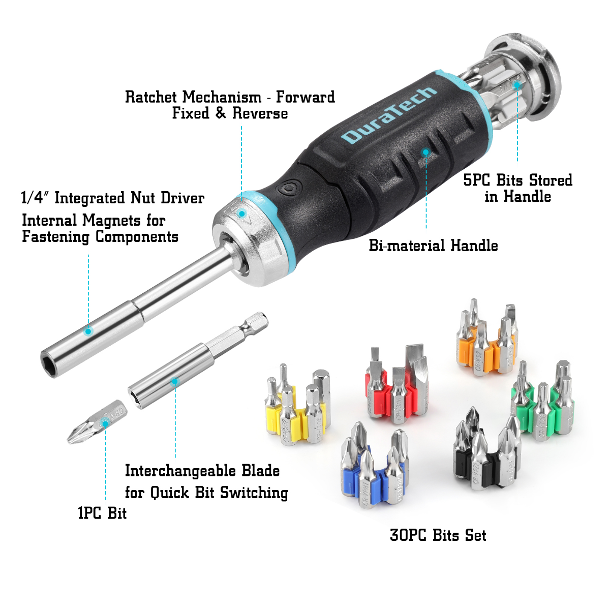 DURATECH 38-Piece Multi-bit Ratcheting Screwdriver