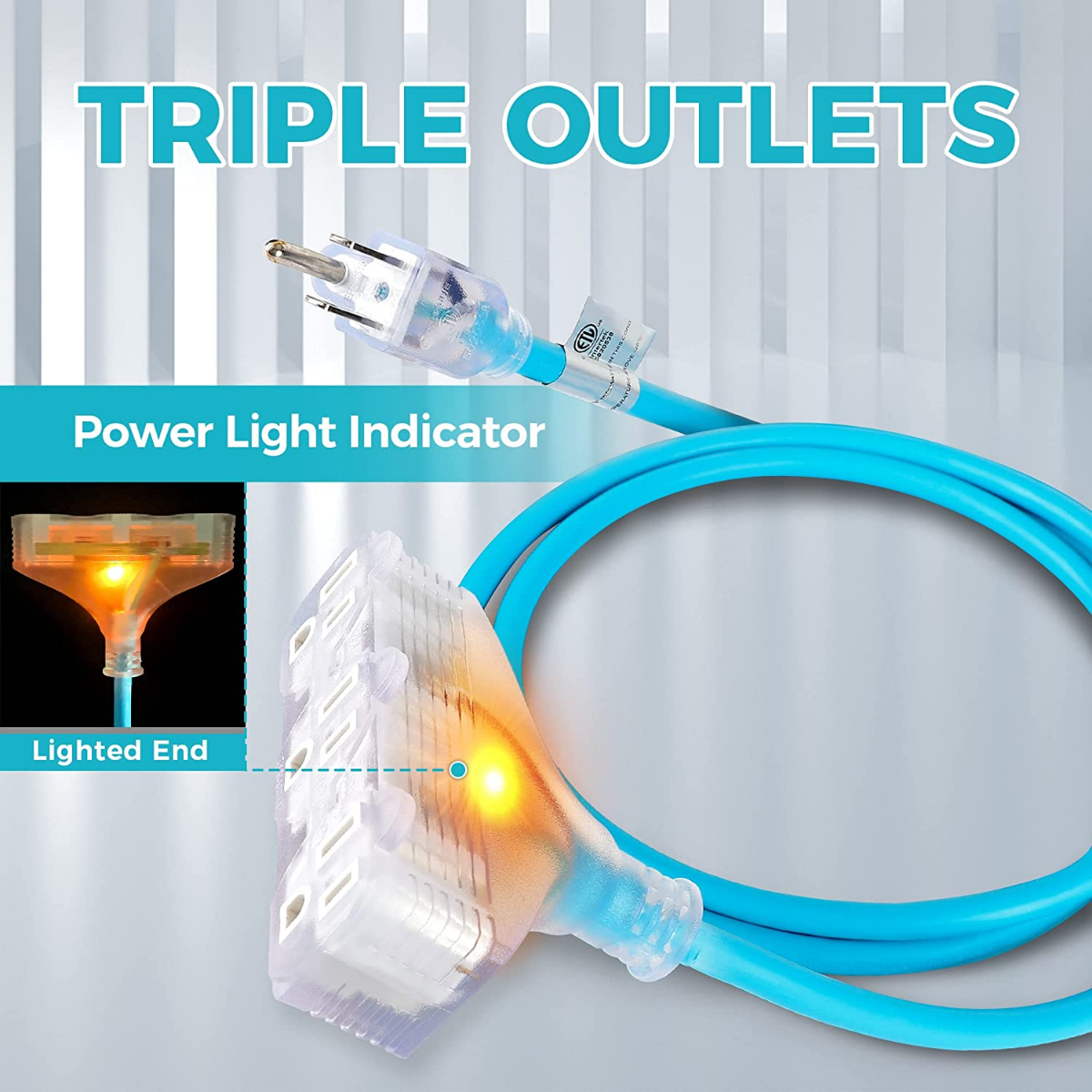 DURATECH 3FT/6FT/25FT/50FT Outdoor Extension Cord