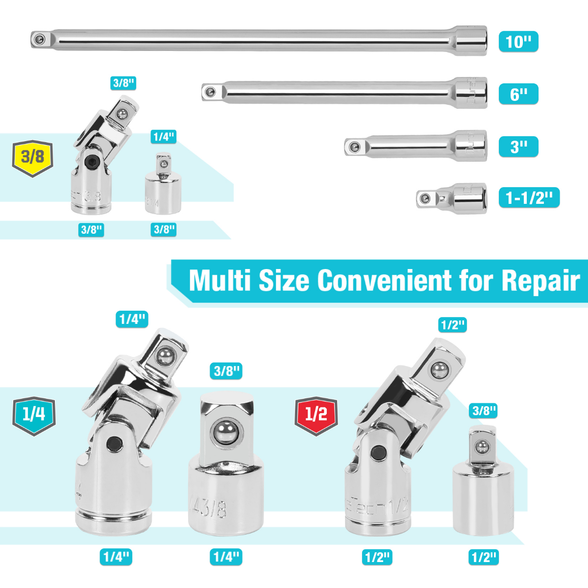 DURATECH 10-Piece Socket Accessory Kit
