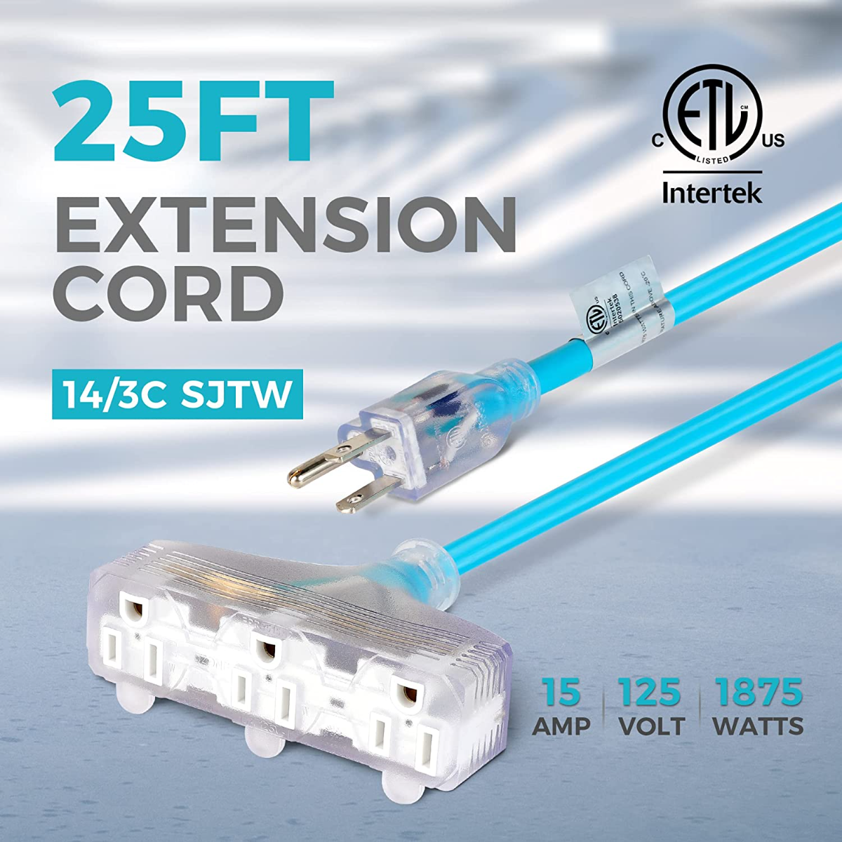 DURATECH 3FT/6FT/25FT/50FT Outdoor Extension Cord