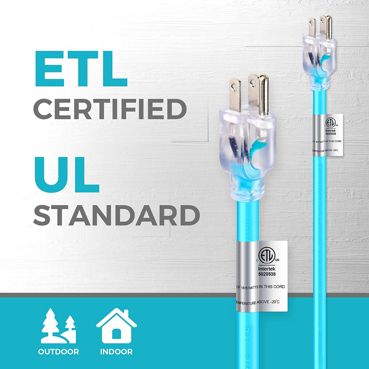 DURATECH 3FT/6FT/25FT/50FT Outdoor Extension Cord