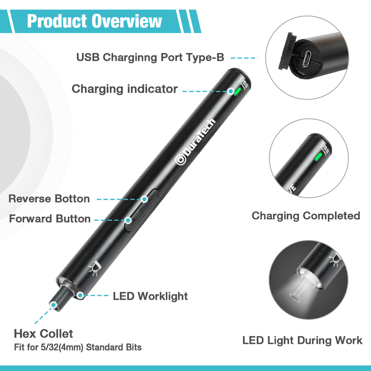 DURATECH 55-Piece Precision Electric Screwdriver Set (W)