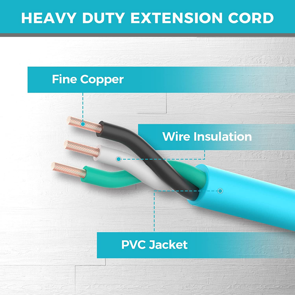 DURATECH 3FT/6FT/25FT/50FT Outdoor Extension Cord