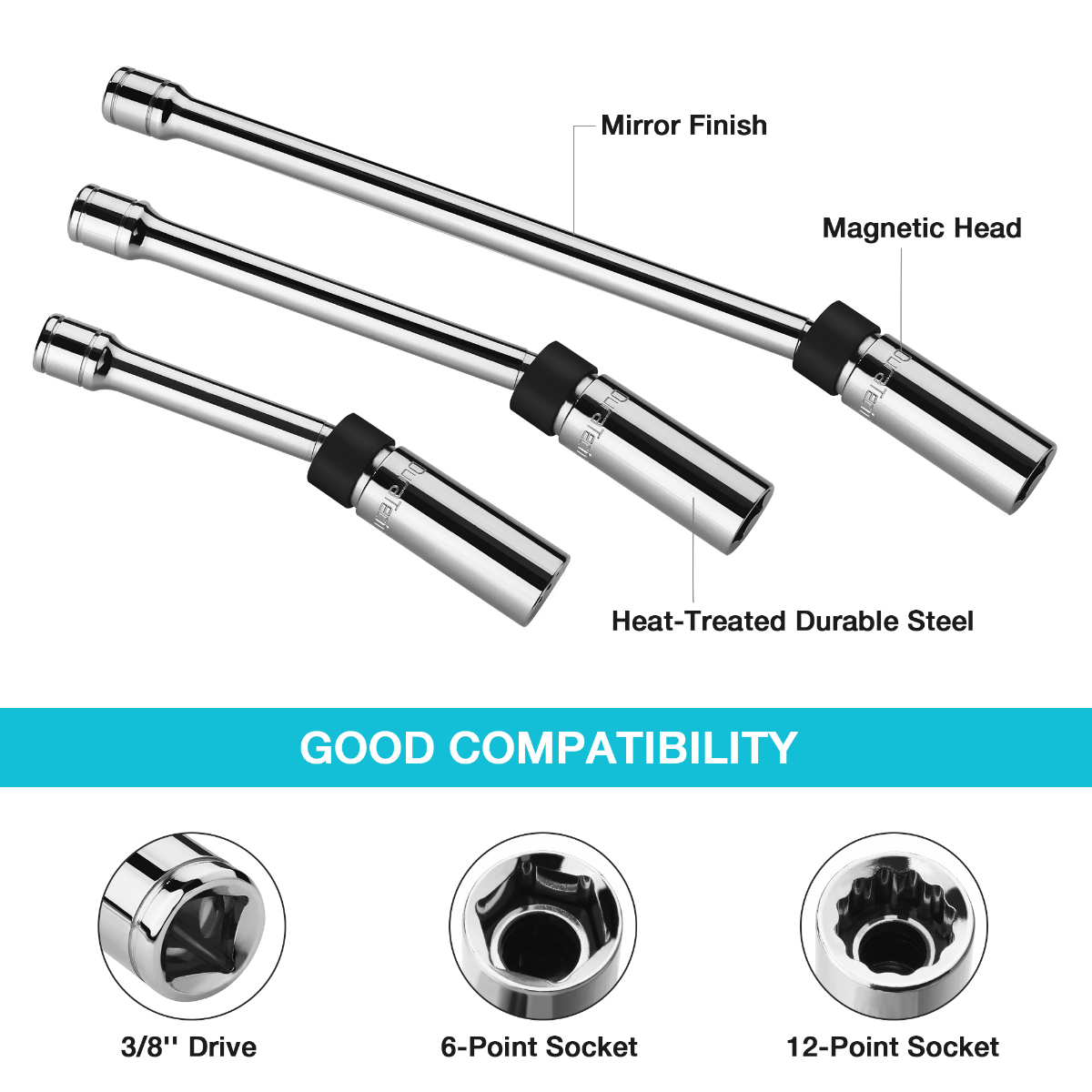 DURATECH 5-Piece Magnetic Swivel Spark Plug Socket Set