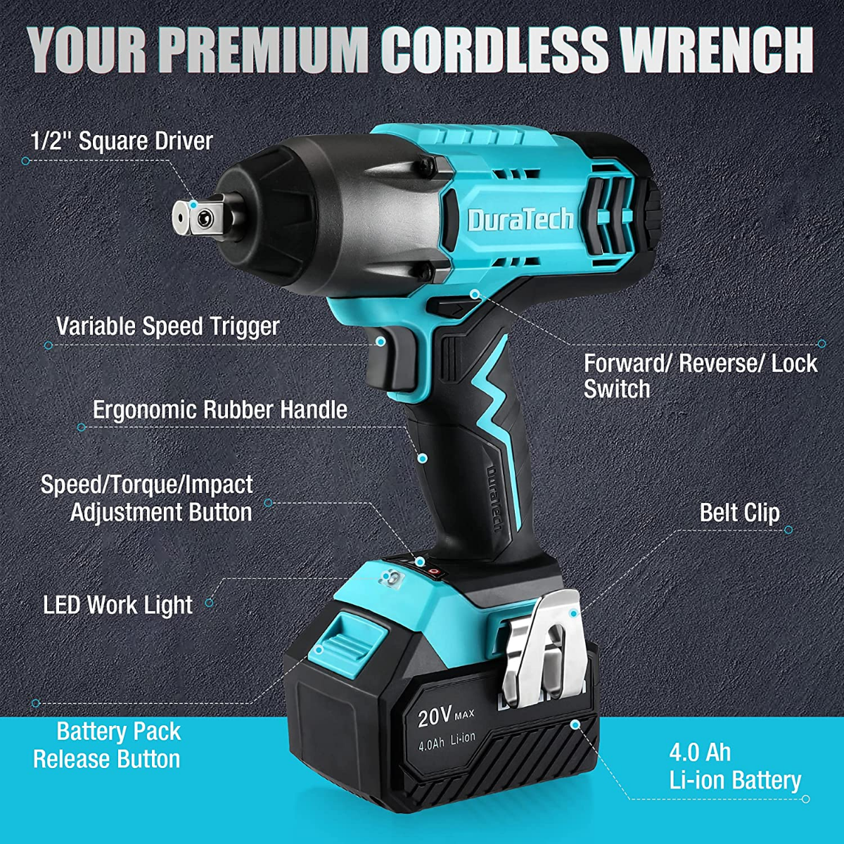 DURATECH 20V Cordless Impact Wrench