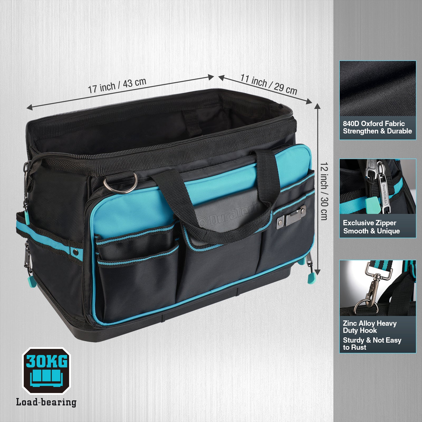 DURATECH 17" Wide Mouth Tool Bag