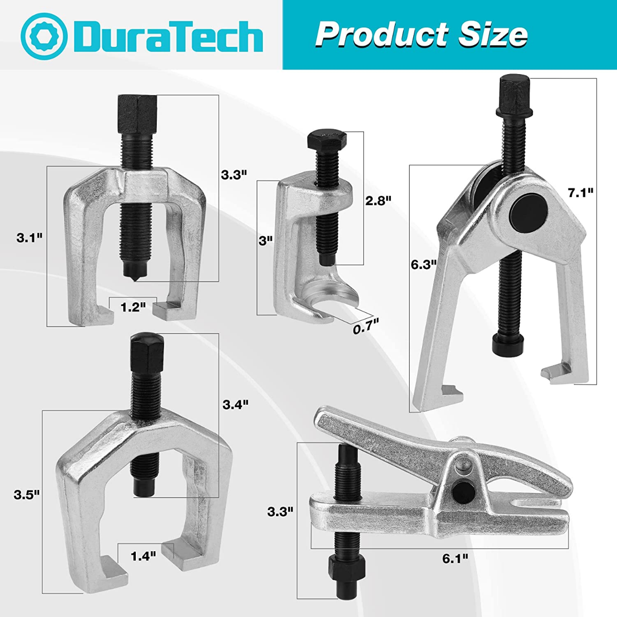 DURATECH 5-Piece Ball Joint Separator, Pitman Arm Puller, Tie Rod End Tool Set