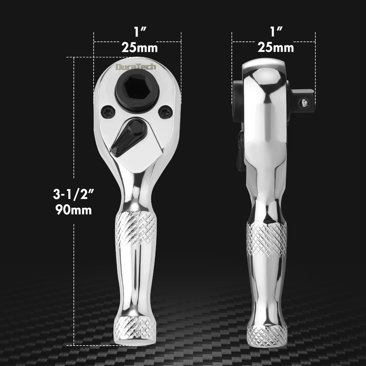 DURATECH 1/4-Inch Stubby Socket Wrench