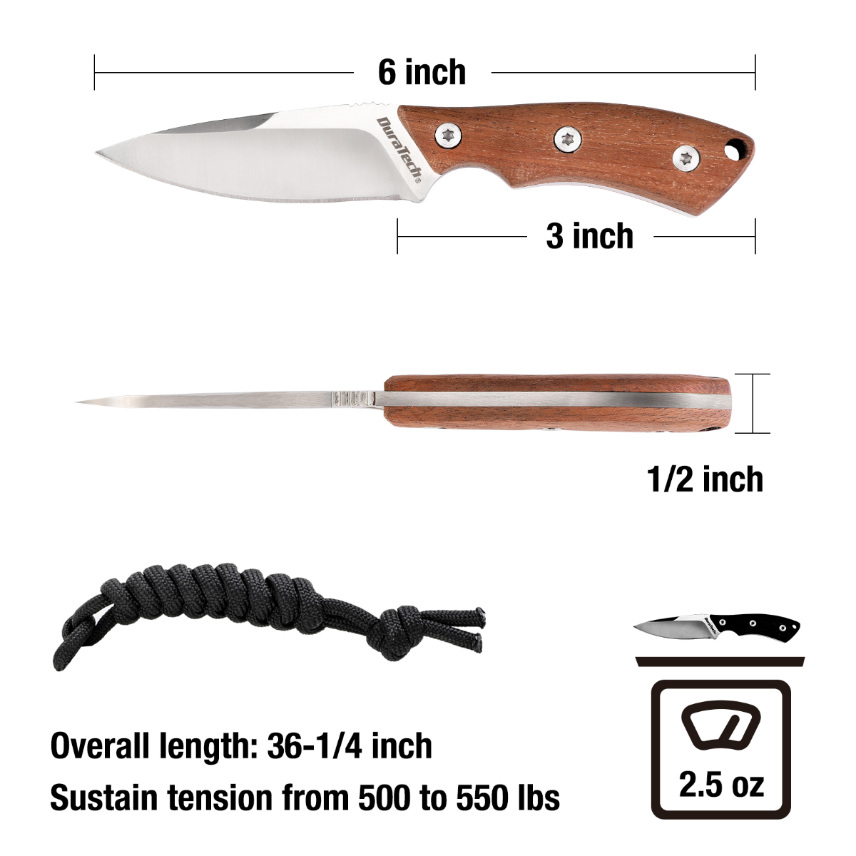 DURATECH Compact Fixed Blade Knife