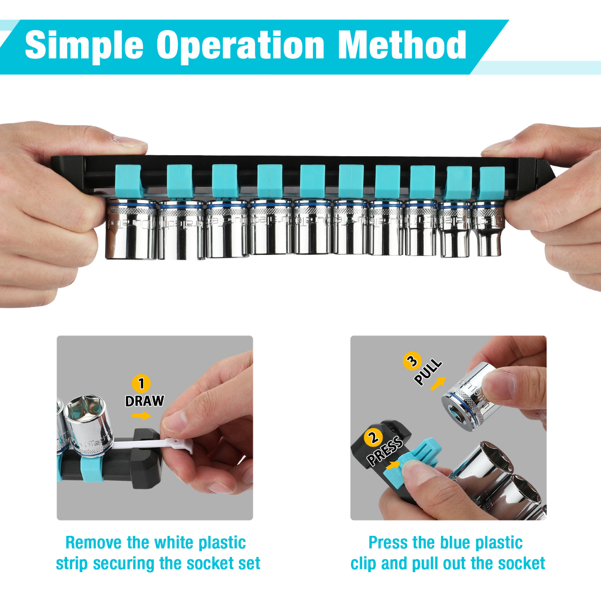 DURATECH 1/4", 3/8" Drive Socket Set