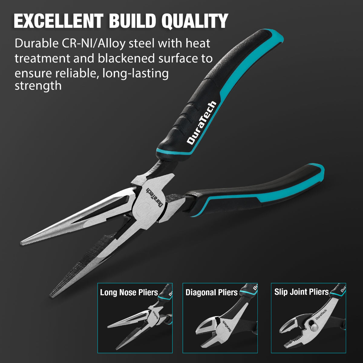 DURATECH 3-Piece Cr-V Construction Plier Set