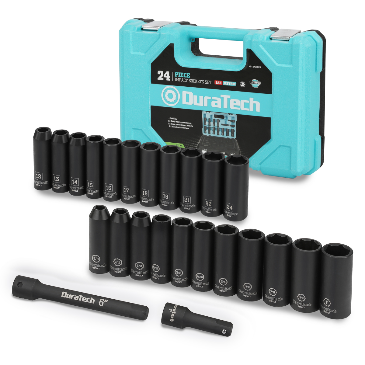 DURATECH 24-Piece Impact Socket Set