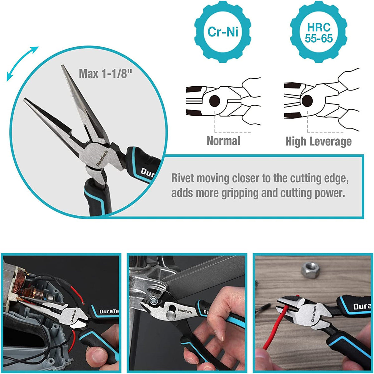 DURATECH 5-Piece Pliers Set