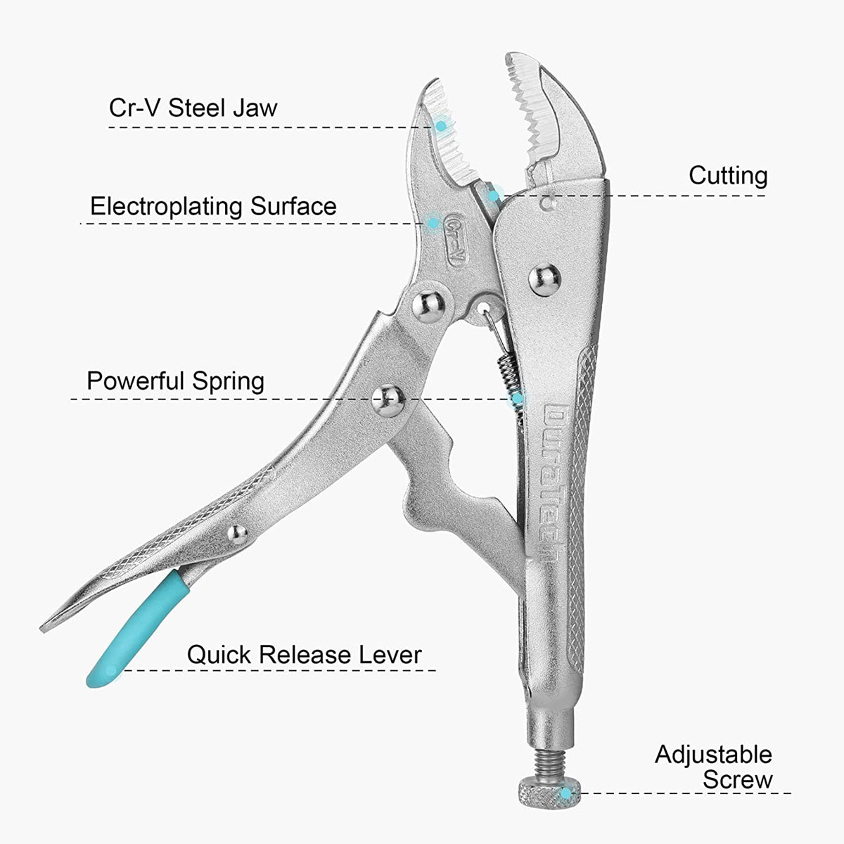 DURATECH 6-Piece CR-V Locking Pliers Set