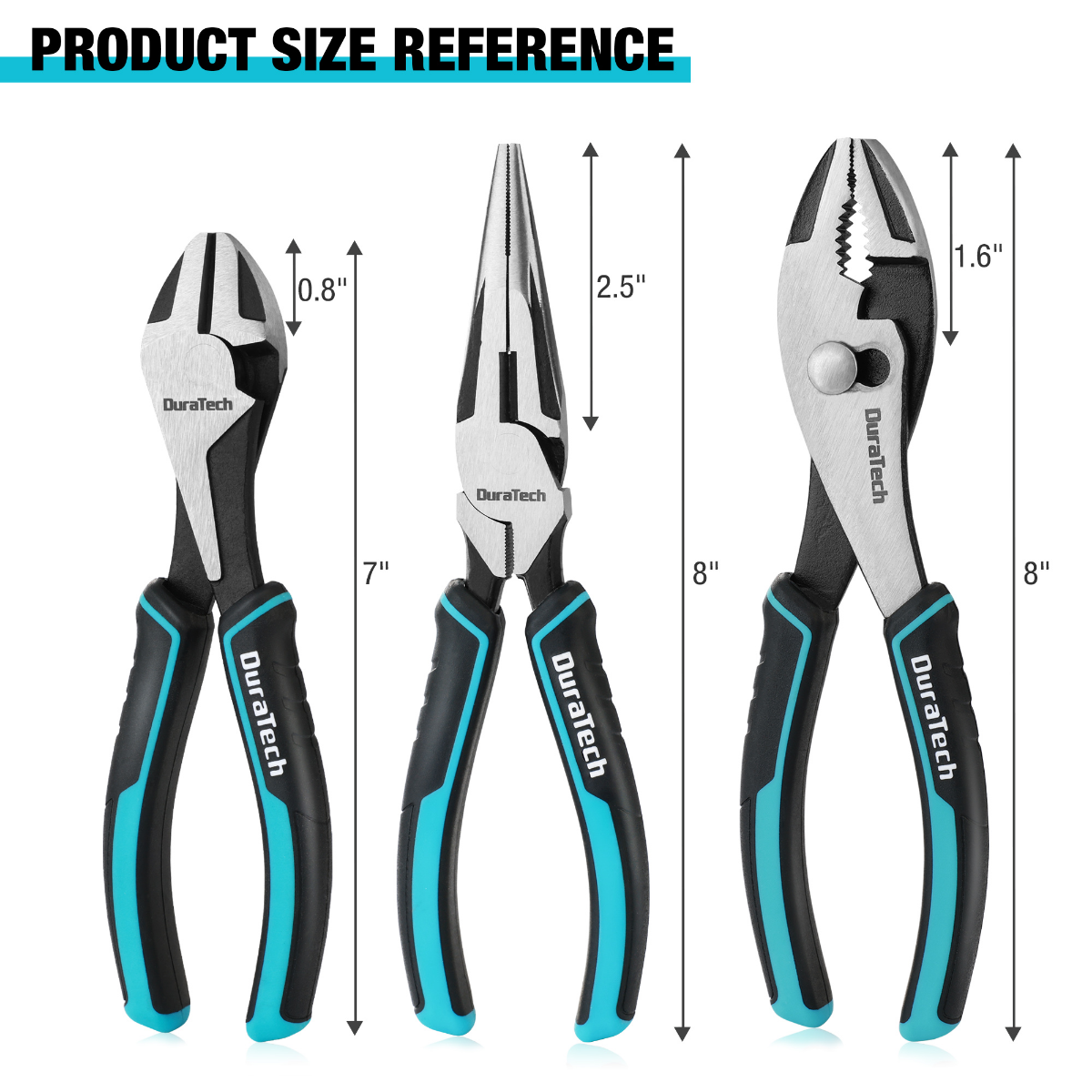 DURATECH 3-Piece Cr-V Construction Plier Set