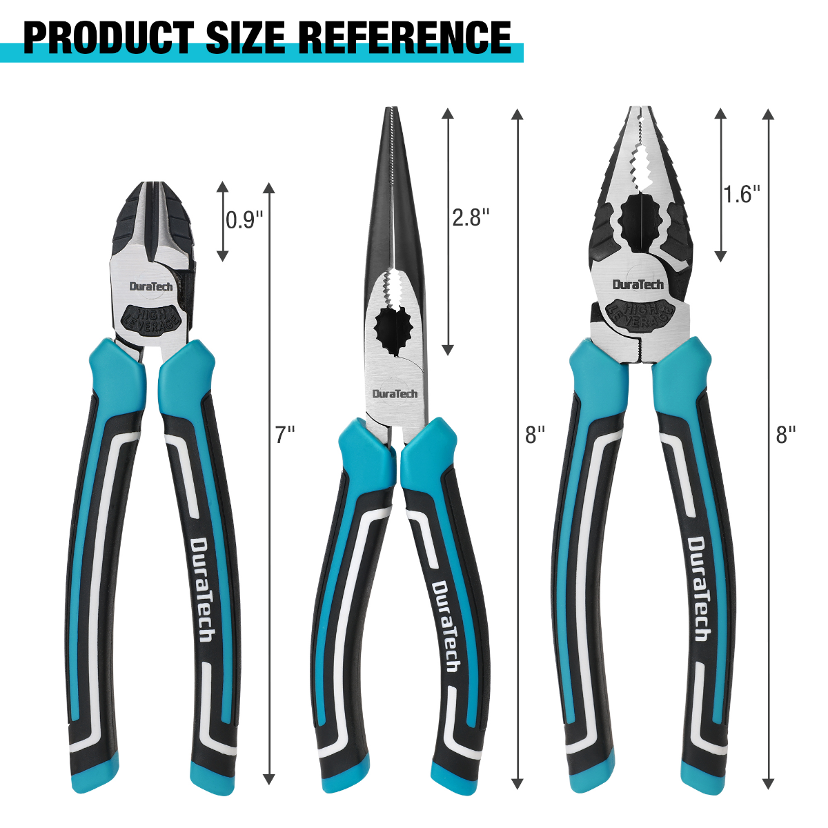 DURATECH 3-Piece Cr-V Construction Plier Set