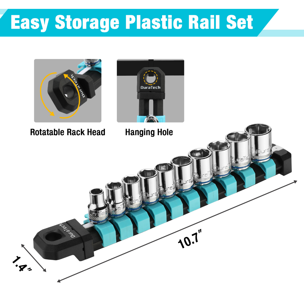 DURATECH 1/4", 3/8" Drive Socket Set