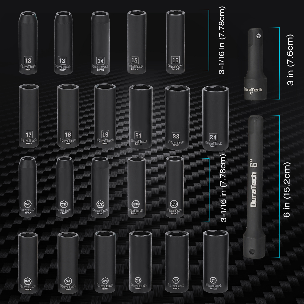 DURATECH 24-Piece Impact Socket Set