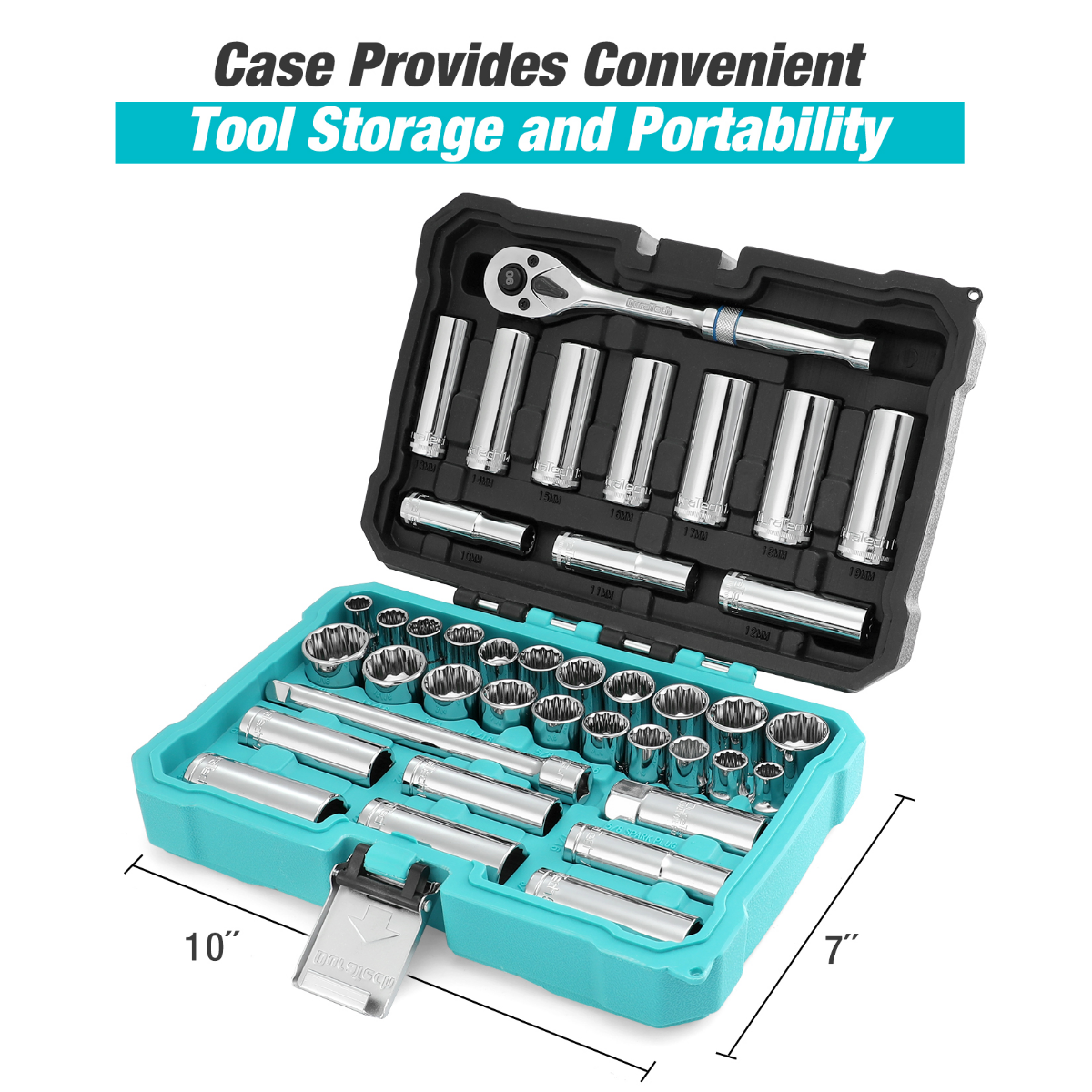 DURATECH 40-Piece 3/8" Drive Socket Set SAE & Metric