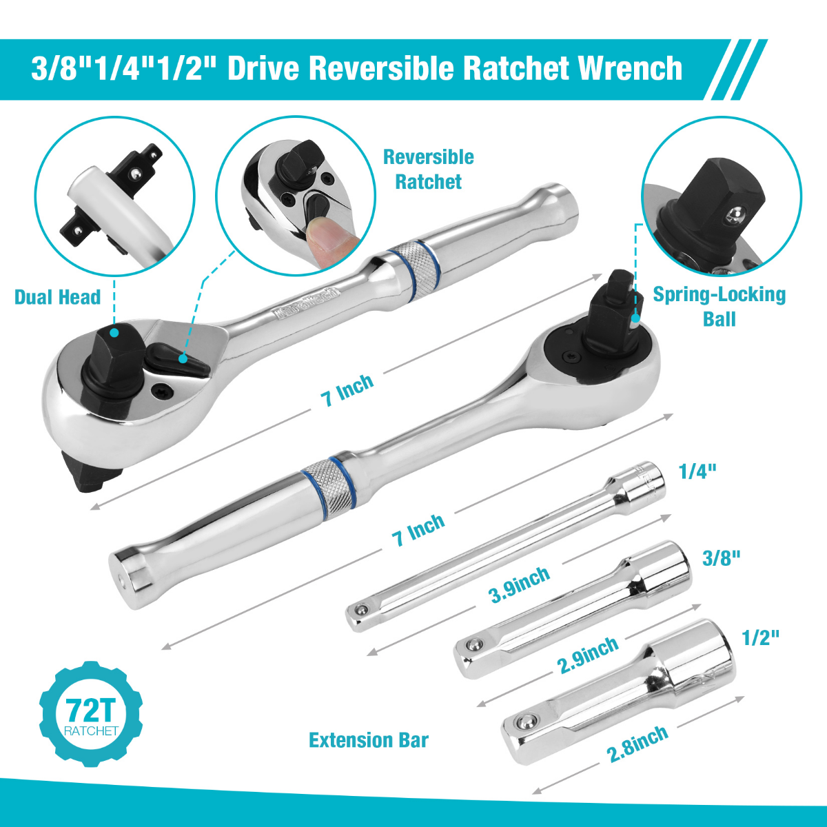 DURATECH 24-Piece Socket Wrench Set, SAE/Metric