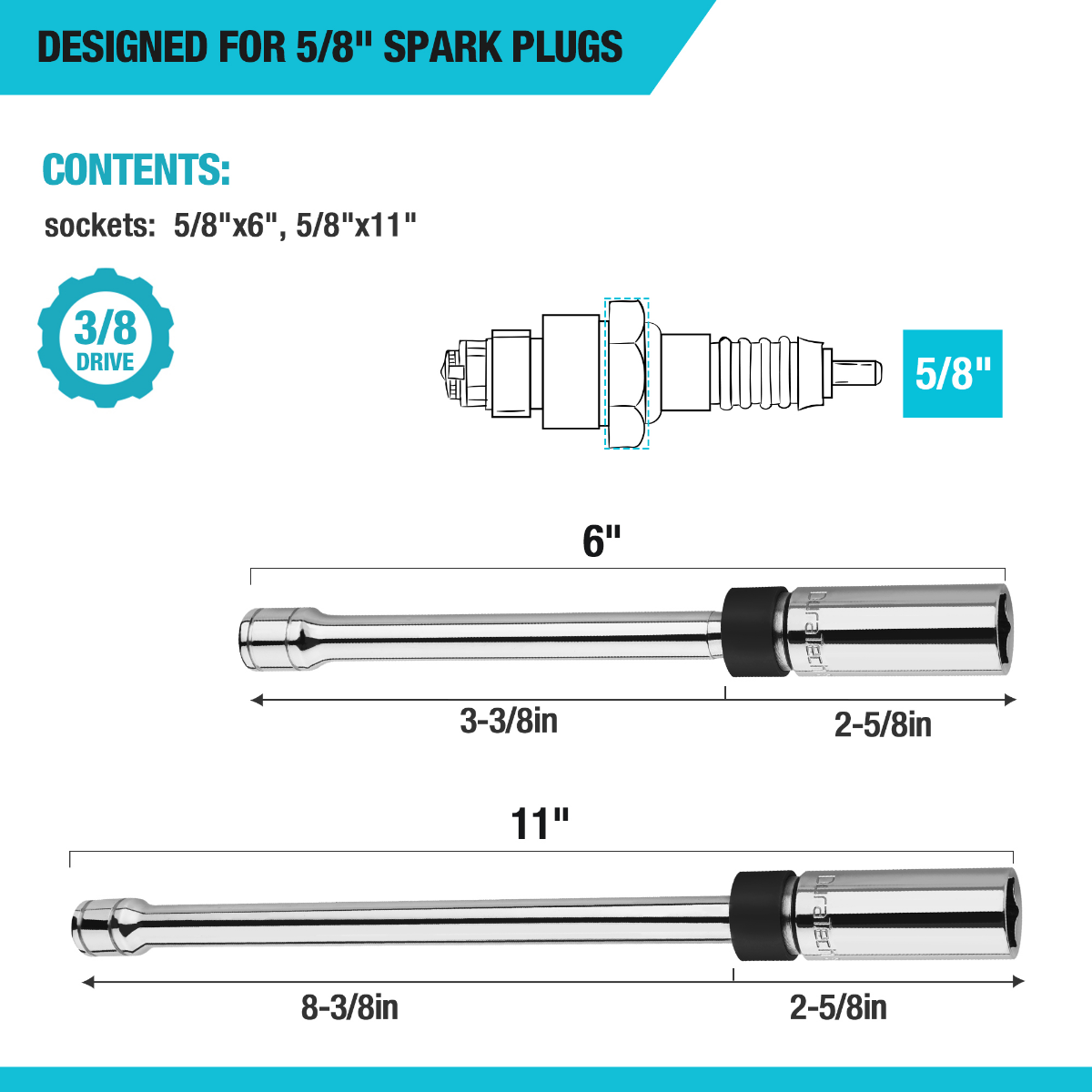 DURATECH 2-Piece Magnetic Swivel Plug Socket Set