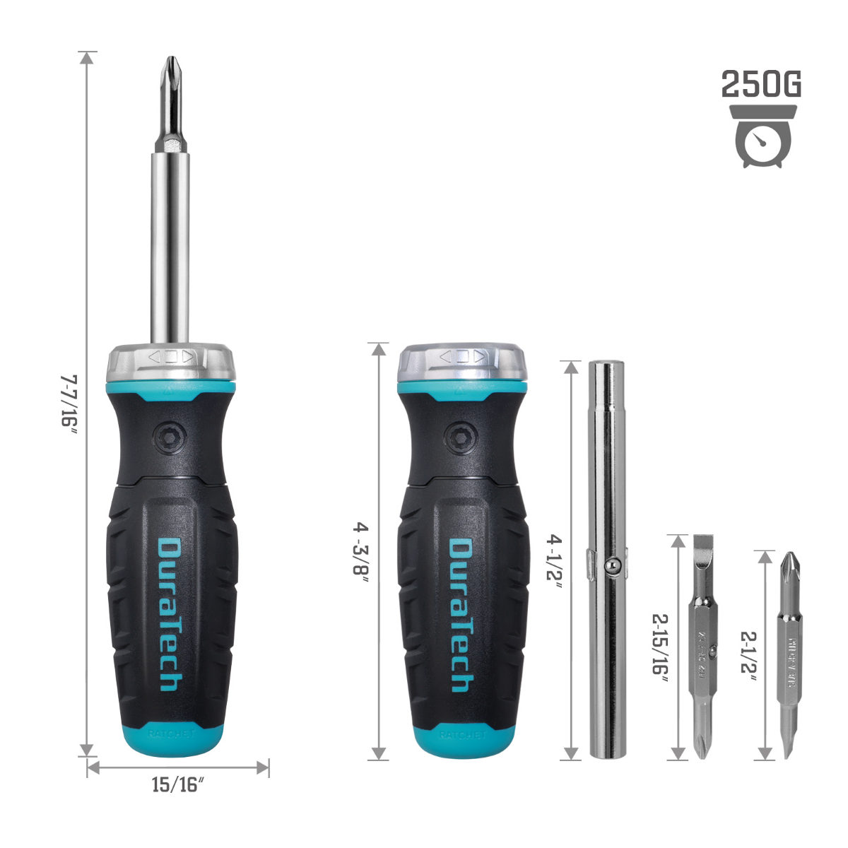 DURATECH 6-in-1 Ratcheting Screwdriver