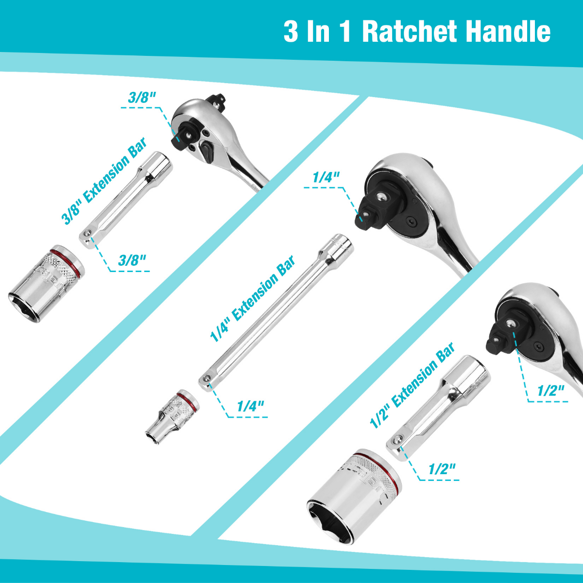 DURATECH 24-Piece Socket Wrench Set, SAE/Metric