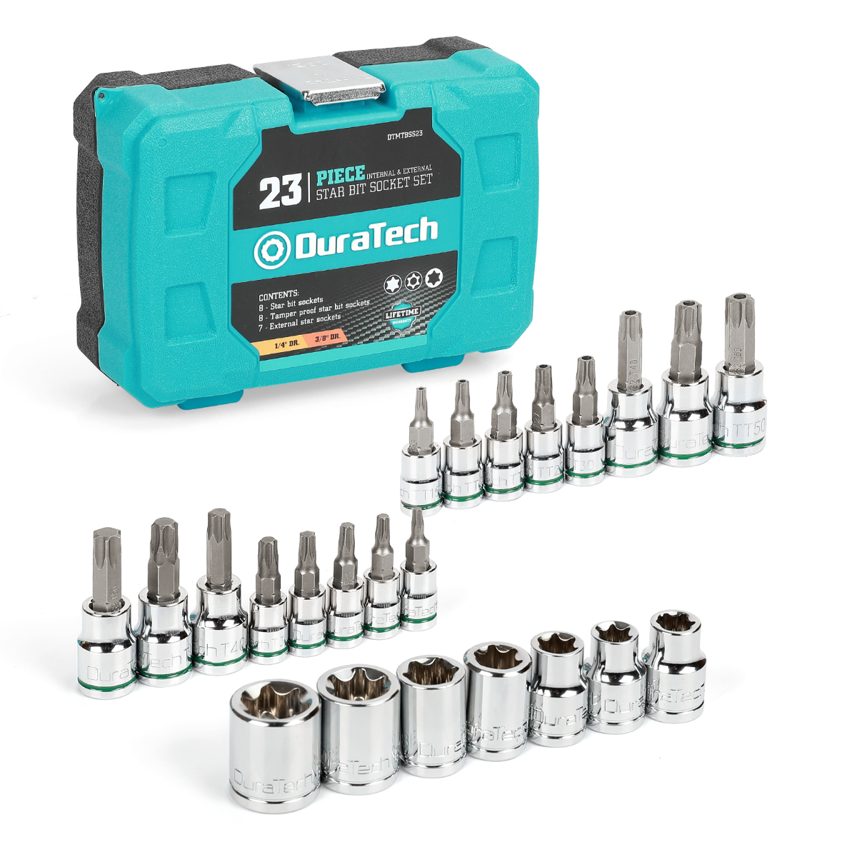 DURATECH 23-Piece Torx Bit Socket and External Torx Socket Set