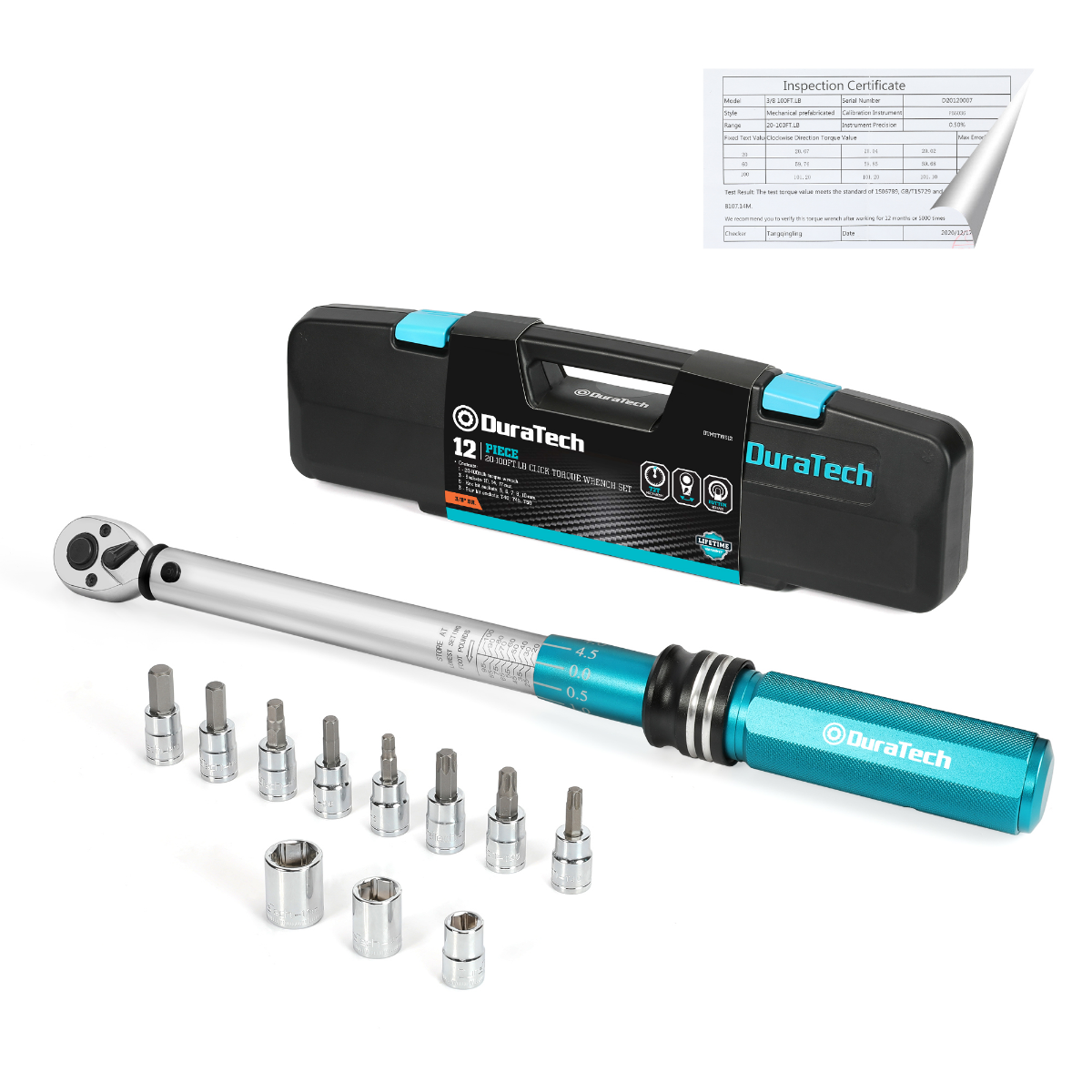 DURATECH 1/2, 3/8-Inch Drive Click Torque Wrench