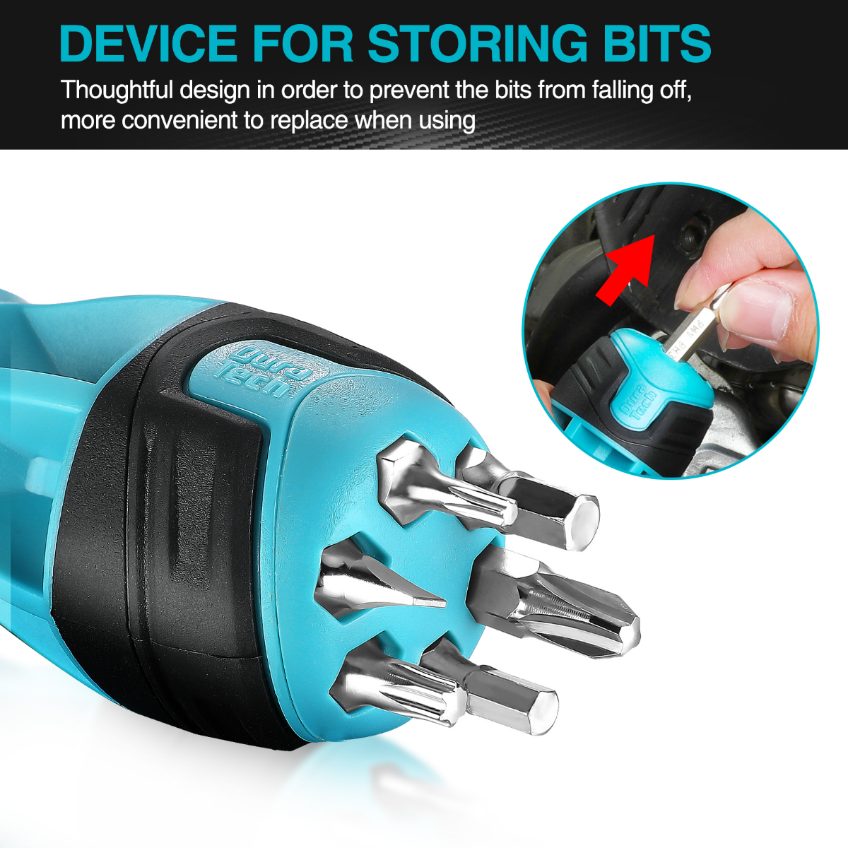 DURATECH 12-in-1 Multi-bit Short Stubby Ratcheting Screwdriver