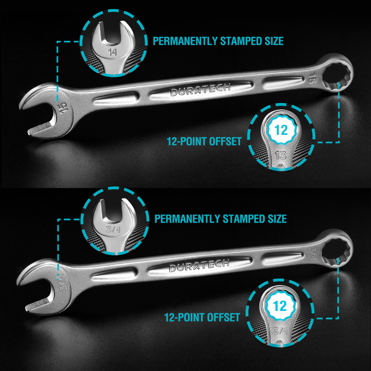 DURATECH 11-Piece Combination Wrench Set