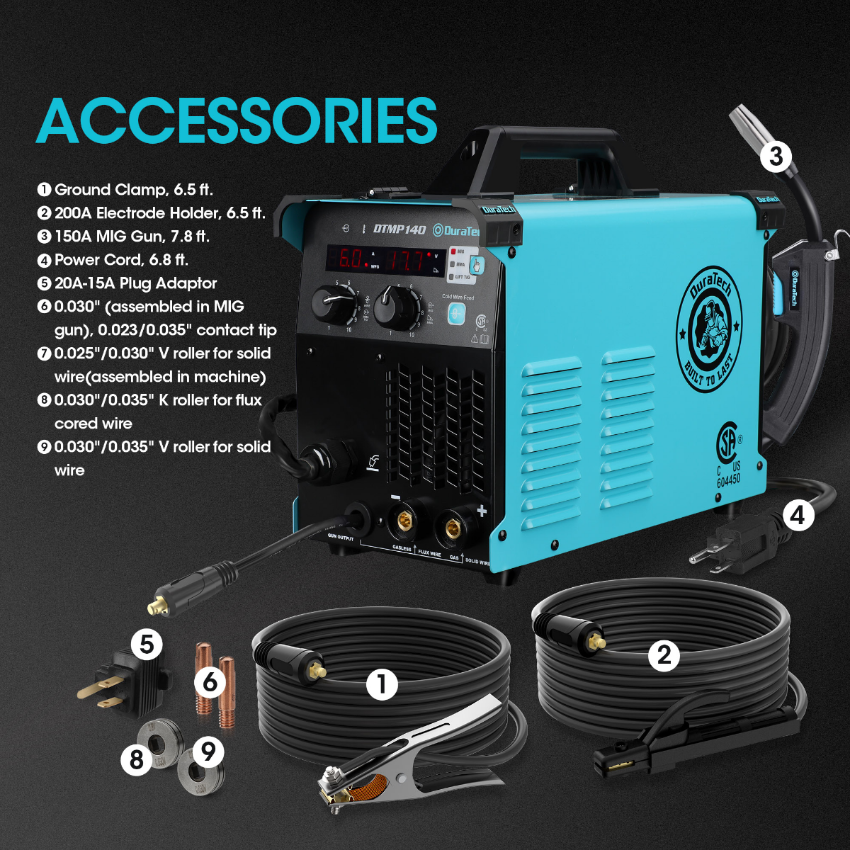 DURATECH 120V 4-in-1 Multifunctional Welder, IGBT Inverter Portable Welder with Welding Gun