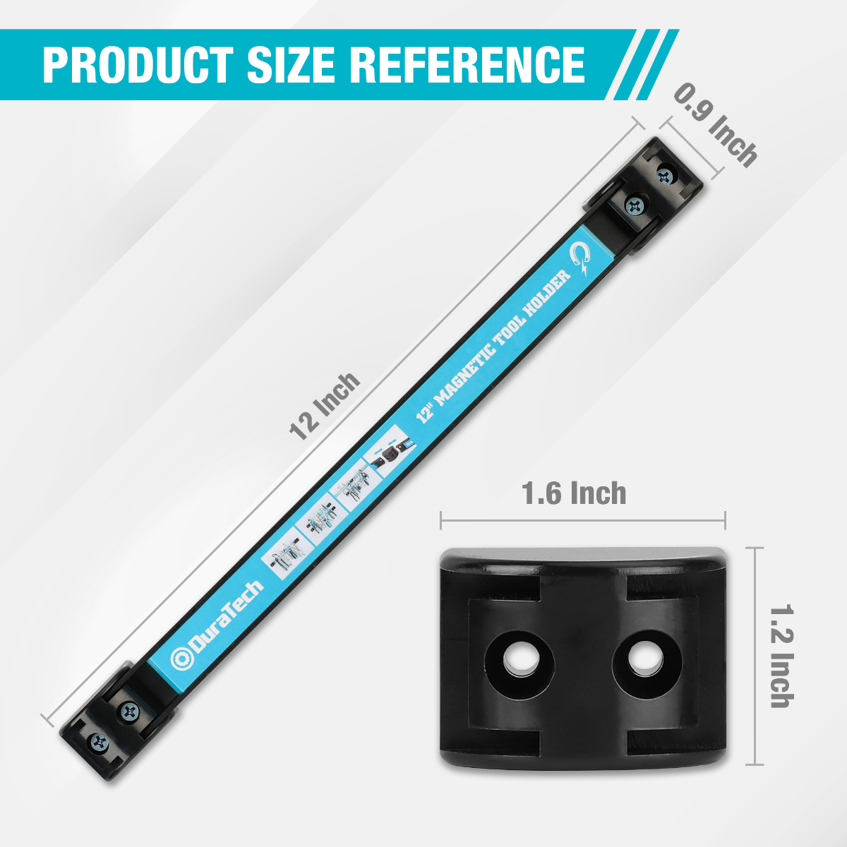 DURATECH 4-Piece 12" Magnetic Tool Holder Strip