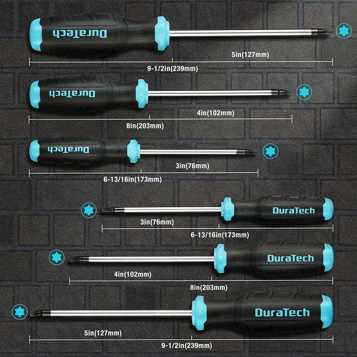 DURATECH 6-Piece Torx/Magnetic Screwdriver Set