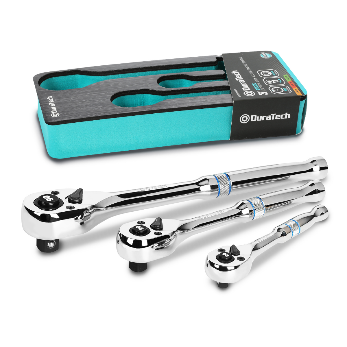 DURATECH 3-Piece Socket Wrench with EVA Organizer