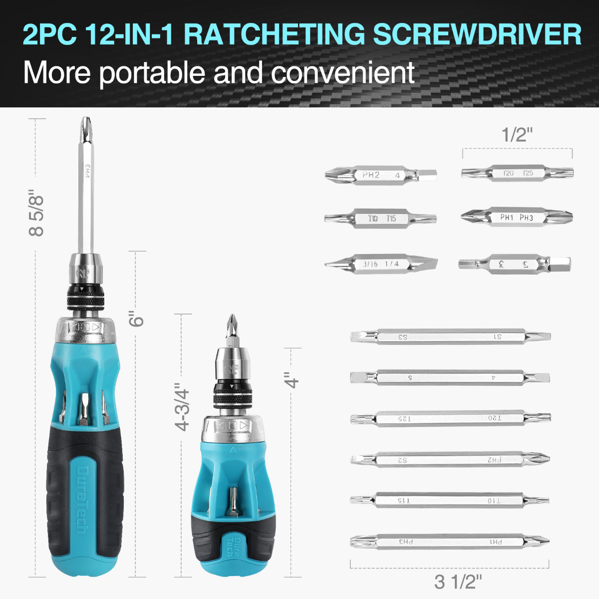 DURATECH 2-Piece Ratcheting Screwdriver Set